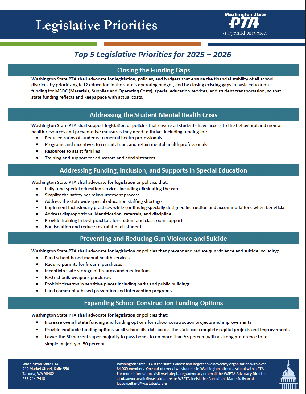 Thumbnail of WSPTA's 2025-27 Legislative Priorities PDF document